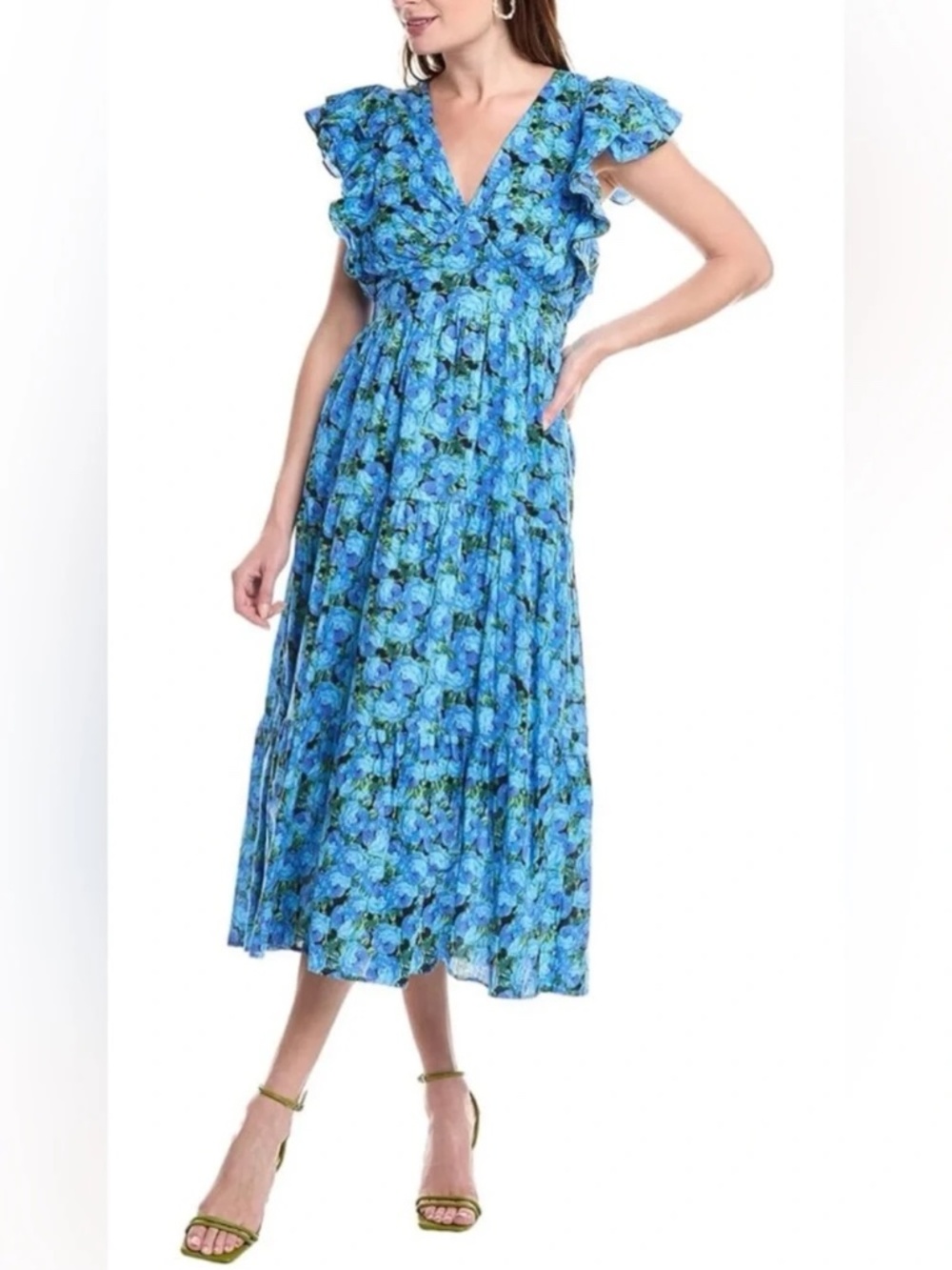 English Factory Blue Floral Dress - XS